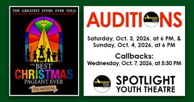 <div style="font-size:smaller">Audition for <em>The Best Christmas Pageant Ever the Musical 2026</em></div>